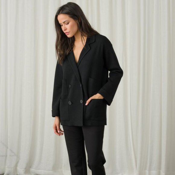 Margaret O'Leary Jackets & Blazers - Margaret O'Leary Black Knit Blazer Jacket
